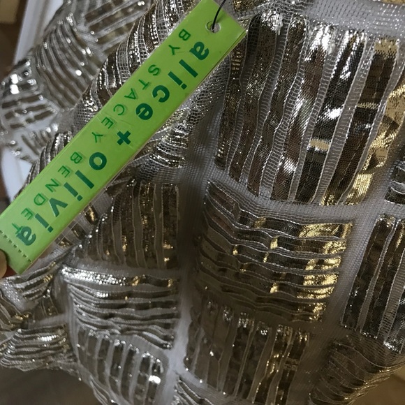 *SOLD on eBay* Alice + Olivia Gold Silver Skirt - Picture 3 of 4